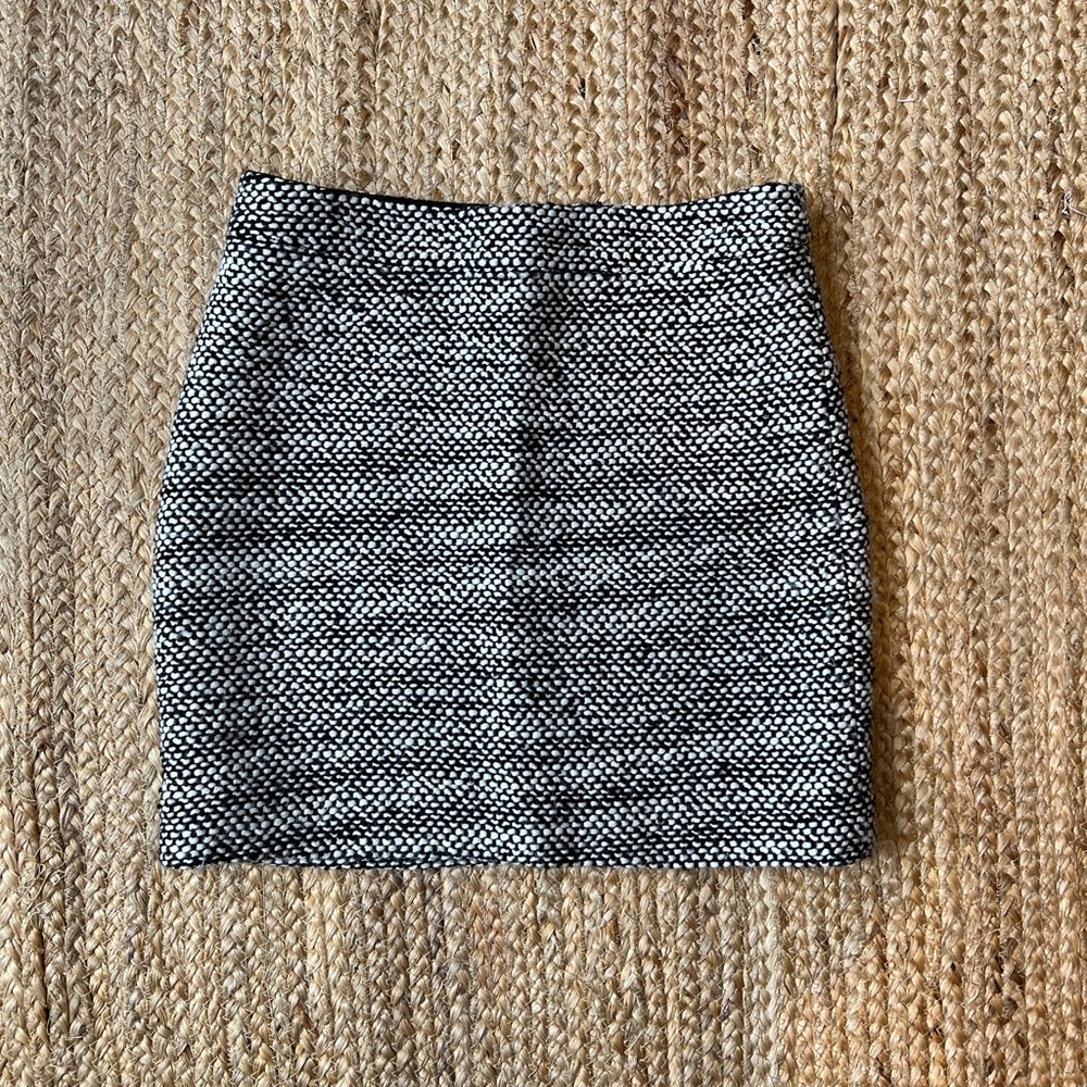 J.Crew Mini Skirt in Tweed Black and White